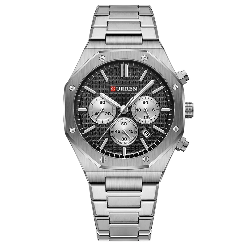 Φωτογραφία προϊόντος: Curren 8440 Silver Black Ανδρικό Ρολόι με Μπρασελέ