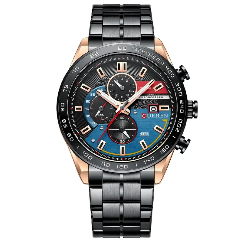 Φωτογραφία προϊόντος: Curren 8410 Black Blue Ανδρικό Ρολόι με Μπρασελέ