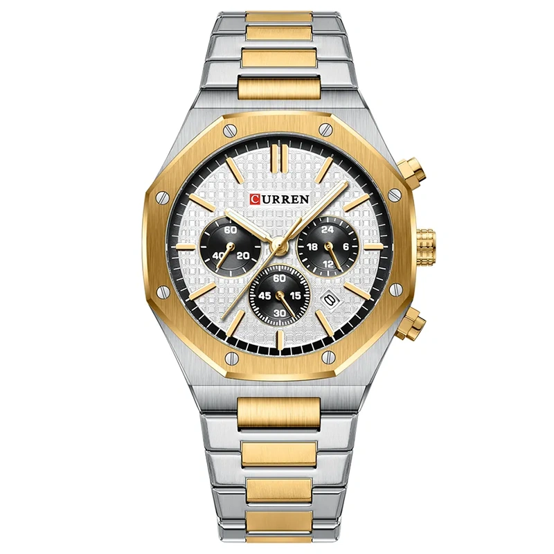 Φωτογραφία προϊόντος: Curren 8440 Silver Gold Ανδρικό Ρολόι με Μπρασελέ