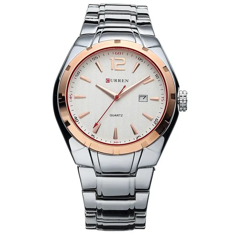Φωτογραφία προϊόντος: Curren 8103 Silver Rose Gold Ανδρικό Ρολόι με Μπρασελέ