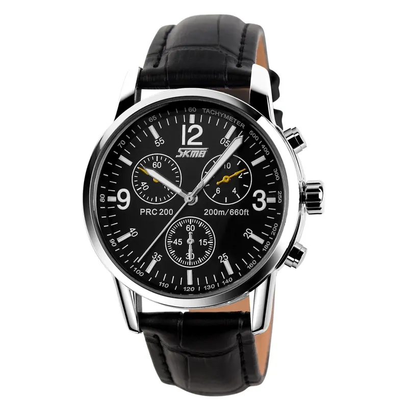 Φωτογραφία προϊόντος: SKMEI 9070 Leather Black Ανδρικό Ρολόι