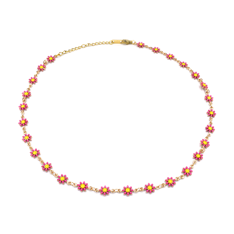 Φωτογραφία προϊόντος: Awear Margherite Pink Κολιέ από Ανοξείδωτο Ατσάλι με Ροζ Λουλούδια