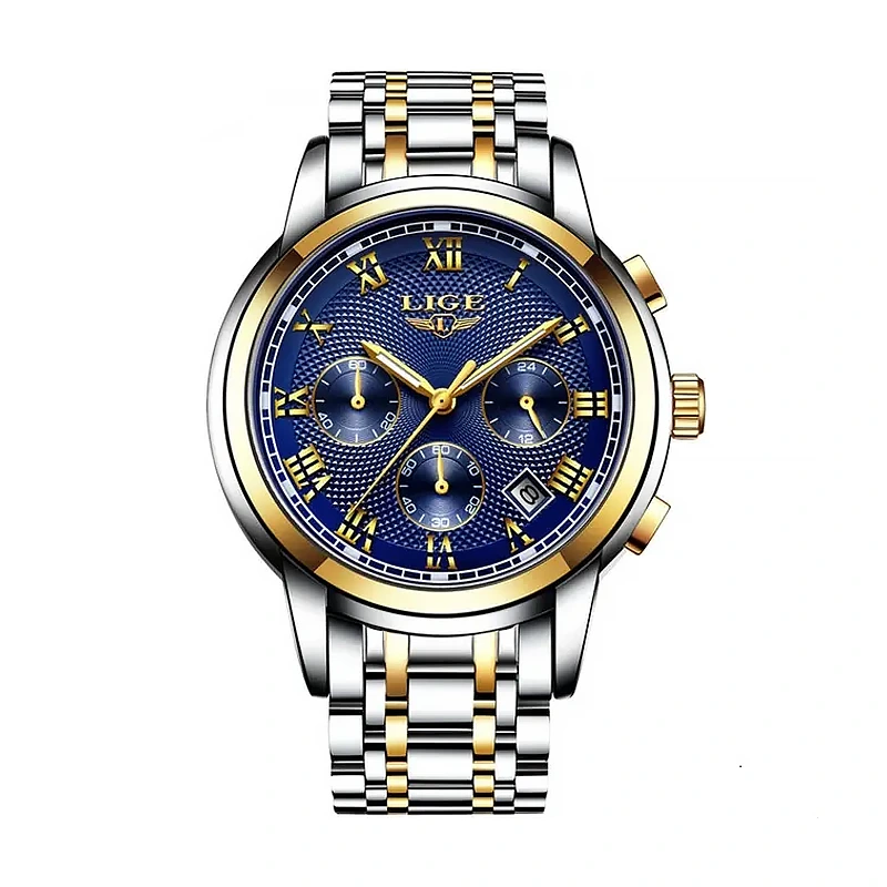 Φωτογραφία προϊόντος: Lige 9849 Silver Blue Ανδρικό Ρολόι