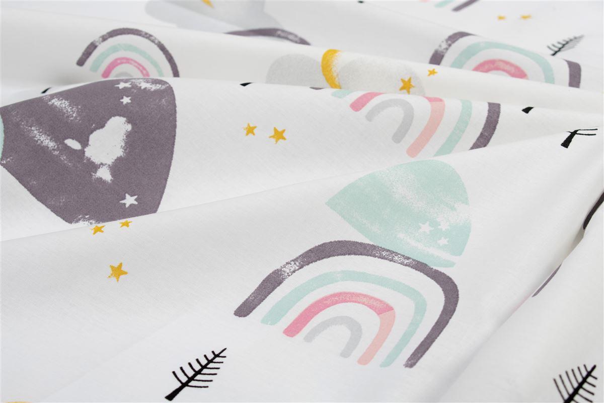 Φωτογραφία προϊόντος: Dimcol Πάνα Χασέ bebe Rainbow 575 80X80 White-Pink 100% Cotton