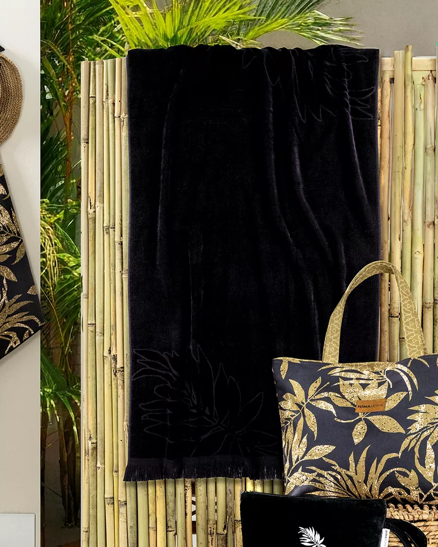 Φωτογραφία προϊόντος: Nima Home Πετσέτα Θαλάσσης Divine Jacquard Μαύρο Πετσέτα 90x160