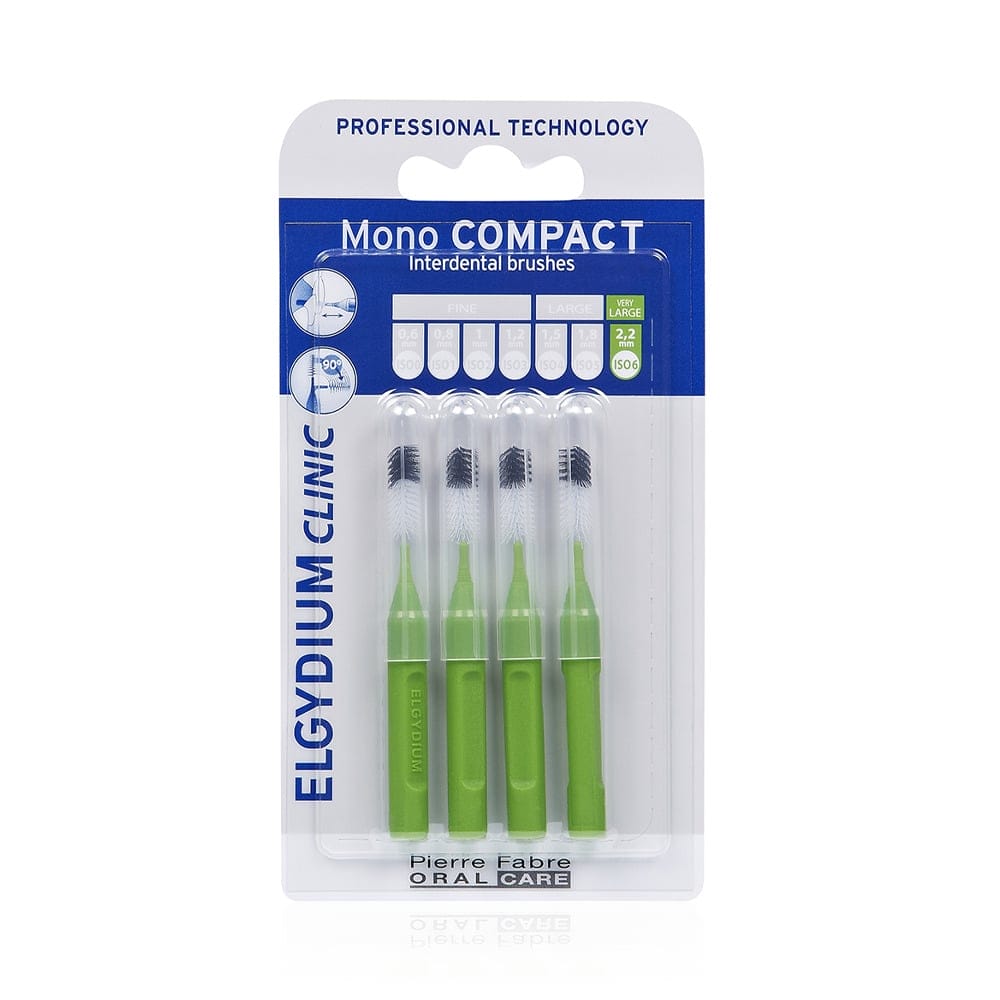Φωτογραφία προϊόντος: Pf Oral Care ELGYDIUM - CLINIC Mono Compact Μεσοδόντια Βουρτσάκια Πράσινο 1.1 - 4τεμ.