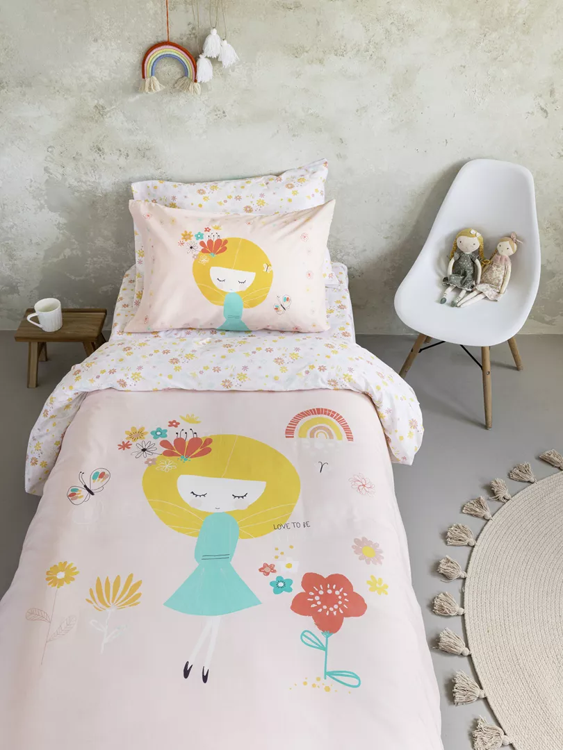 Φωτογραφία προϊόντος: Nima Home Σετ Παπλωματοθήκη Fairy Love Ροζ Μονή (1 x 160x240 + 1 Μαξιλαροθήκη 52x72)