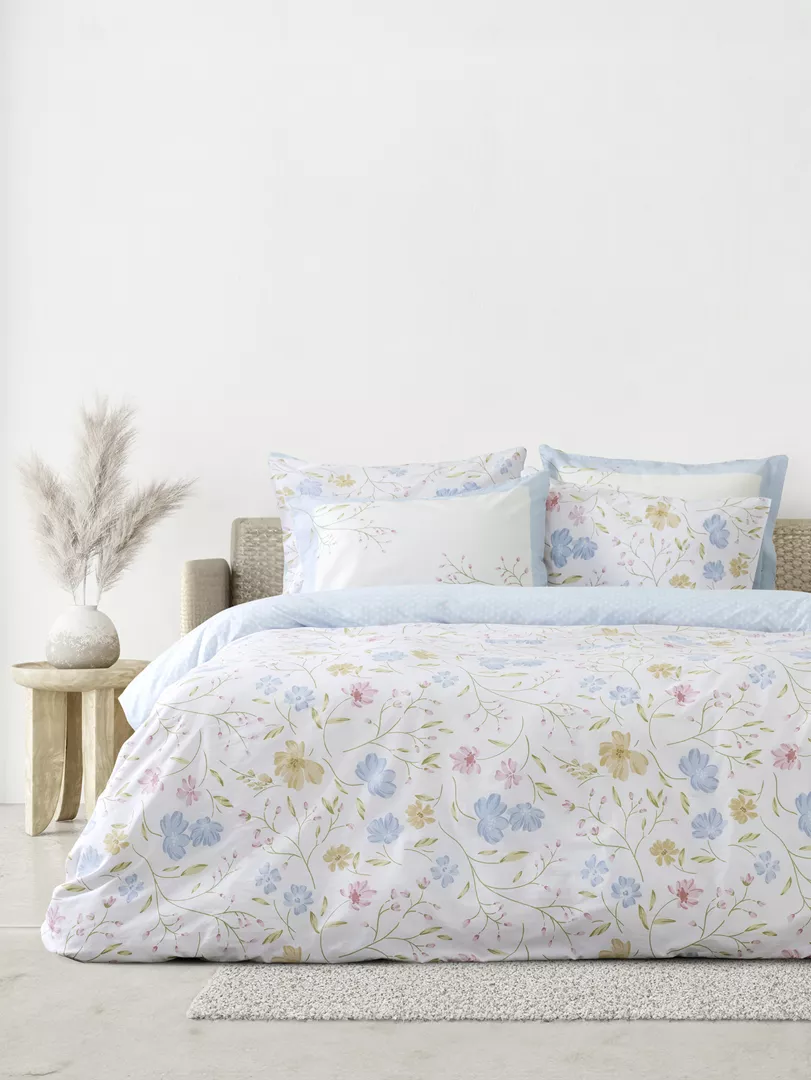Φωτογραφία προϊόντος: Nima Home Σετ Σεντόνια Belleza Λευκό, Γαλάζιο, Ροζ Μονά με λάστιχο (1 x 100x200+32 + 1 x 170x260 + 1 Μαξιλαροθήκη 52x72)