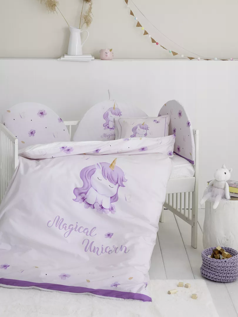 Φωτογραφία προϊόντος: Nima Home Κουβερλί Magical Unicorn Λιλά Κούνιας 100x140