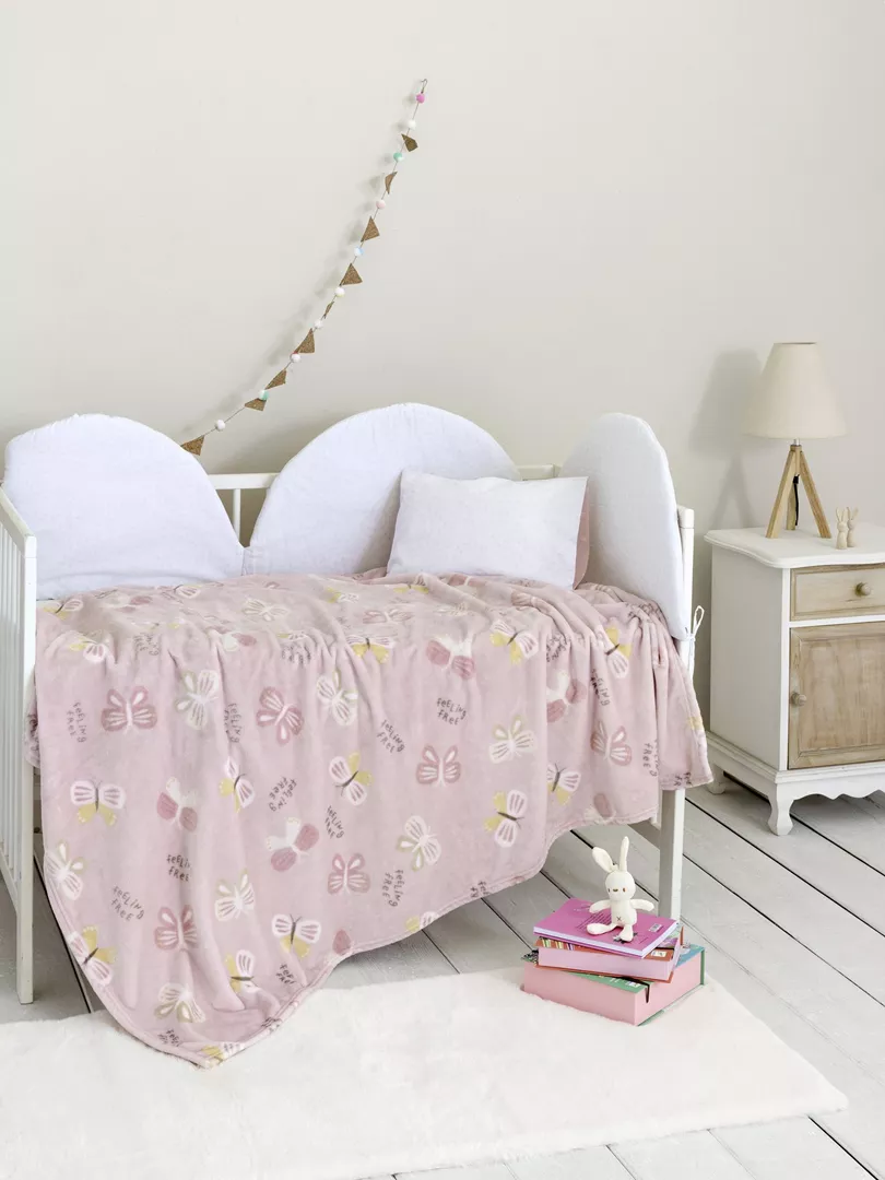 Φωτογραφία προϊόντος: Nima Home Κουβέρτα Papillon Ροζ Κούνιας 110x150