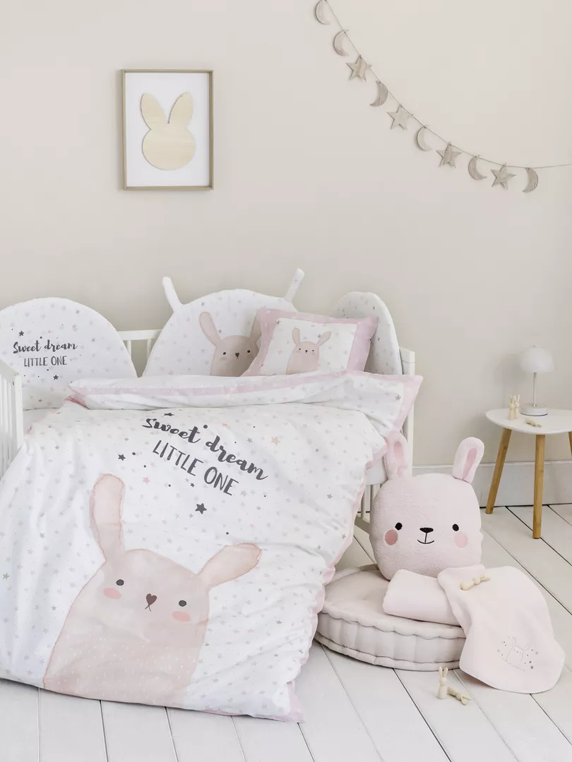 Φωτογραφία προϊόντος: Nima Home Κουβερλί Lovely Bunny Ροζ Κούνιας 100x140