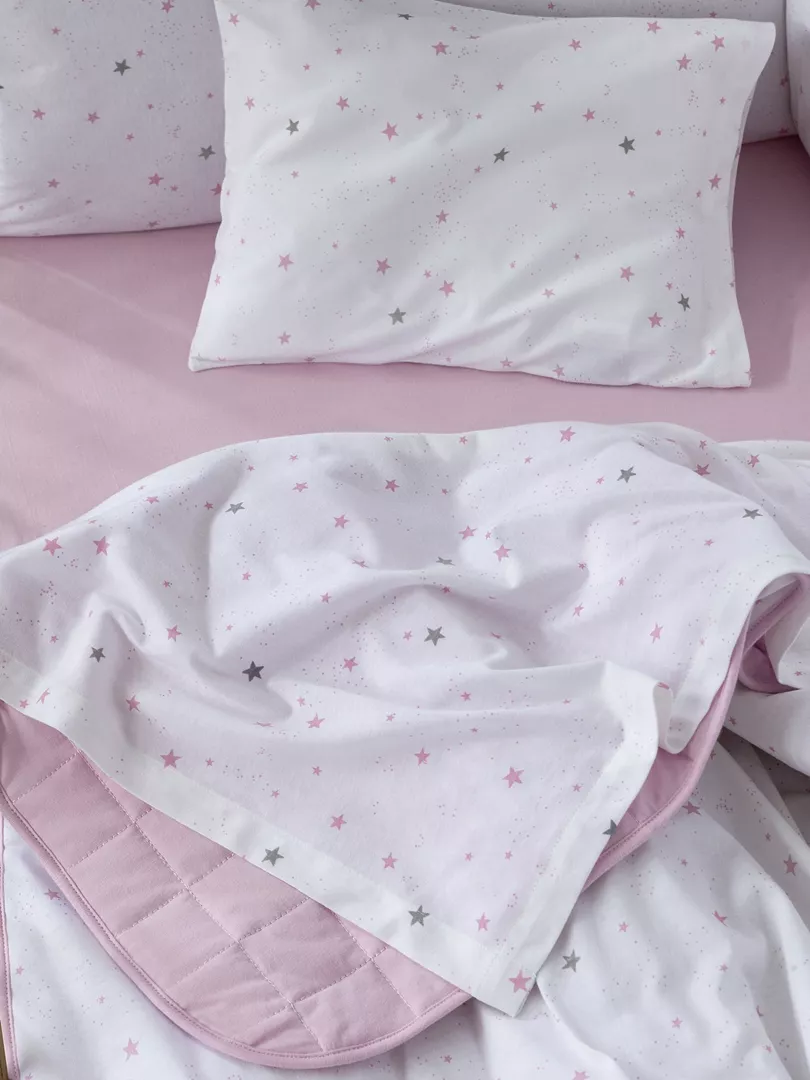 Φωτογραφία προϊόντος: Nima Home Σετ Σεντόνια Nene - Pink Ροζ, Λευκο Κούνιας (2 x 120x170 + 1 Μαξιλαροθήκη 30x40)