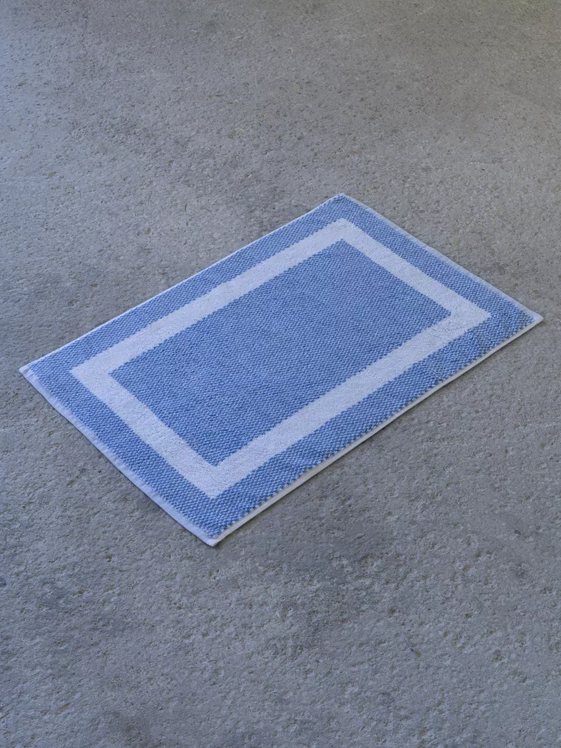 Φωτογραφία προϊόντος: Nima Home Πατάκι Μπάνιου Dobby - Blue with white border Μπλε Πατάκι 50χ75