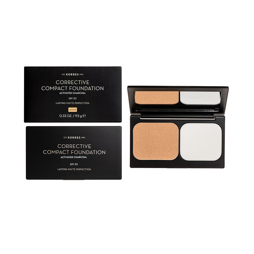 Φωτογραφία προϊόντος: KORRES - ACTIVATED CHARCOAL Corrective Compact Foundation SPF20 ACCF2 - 9.5gr