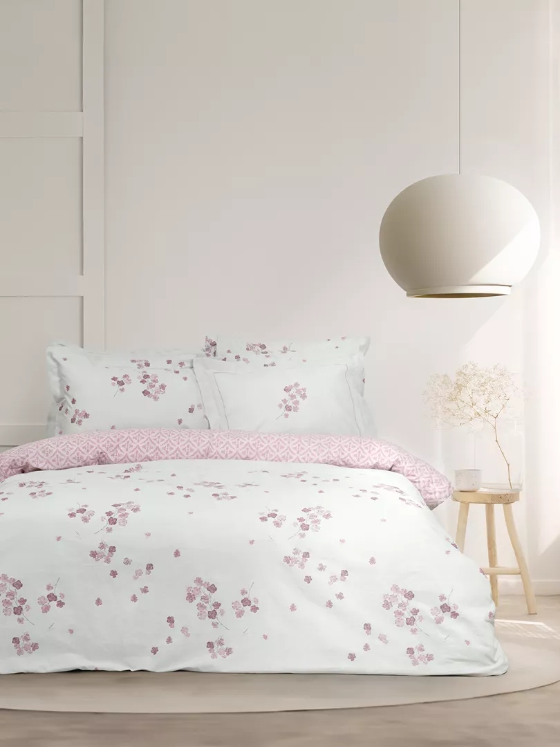 Φωτογραφία προϊόντος: Nima Home Σετ Παπλωματοθήκη Roselle Γαλάζιο, Ροζ Υπέρδιπλη (1 x 220x240 + 2 Μαξιλαροθήκες Oxford 4 πλευρών 52x72+5)