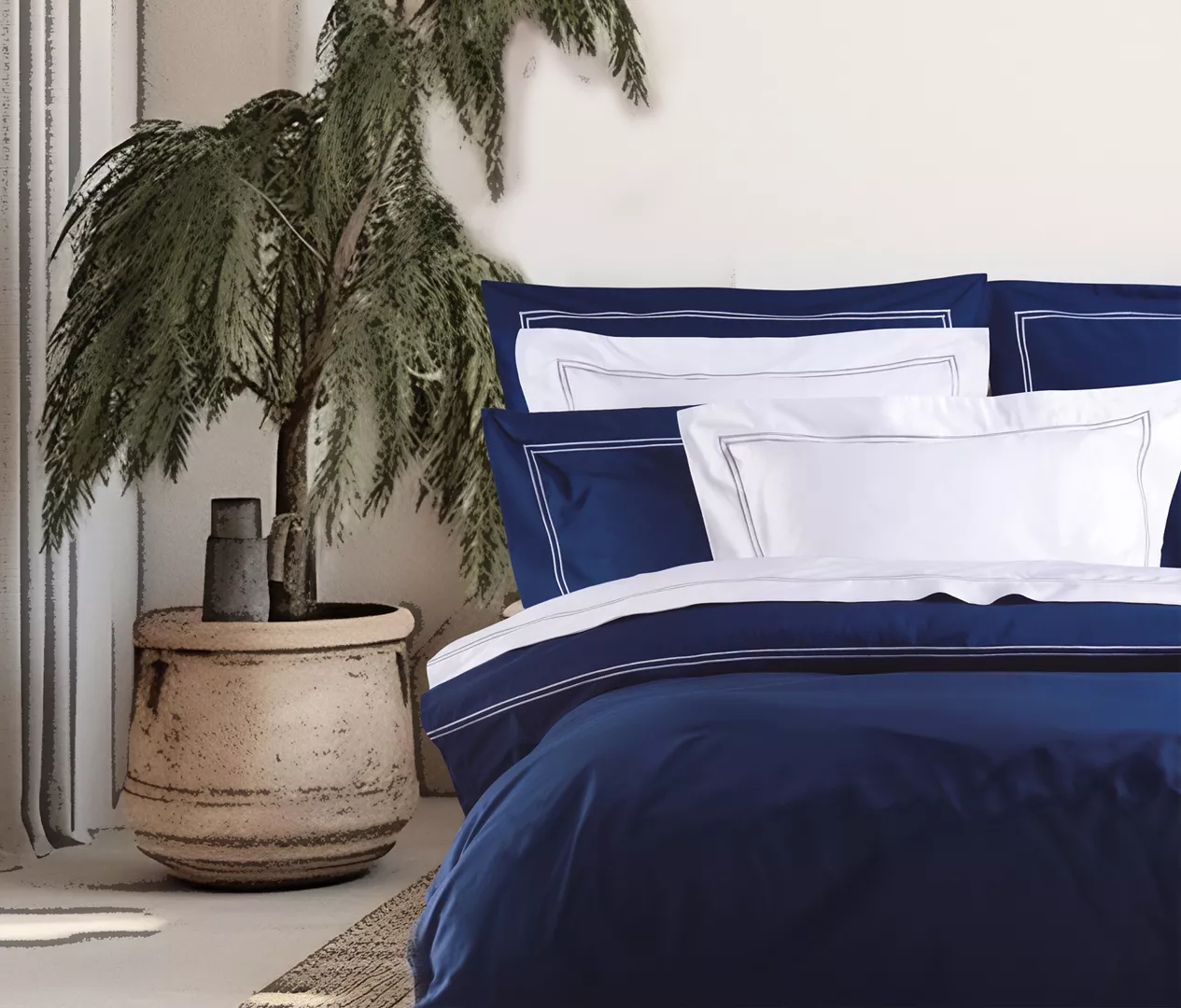 Φωτογραφία προϊόντος: Makis Tselios ΣΕΤ ΣΕΝΤ KING ΒΑR4 (09) D.BLUE 2*270Χ290CM 2*Χ50Χ70CM 230TC 100% COT/SATIN - -
