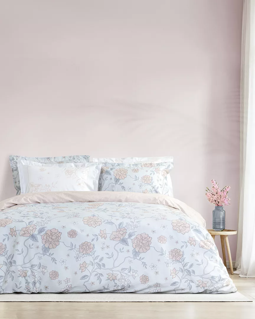 Φωτογραφία προϊόντος: Nima Home Σετ Σεντόνια Floral Dream Σιέλ, Τιρκουάζ, Ροζ Διπλά (2 x 220x260 + 2 Μαξιλαροθήκες Oxford 4 πλευρών 52x72+5)