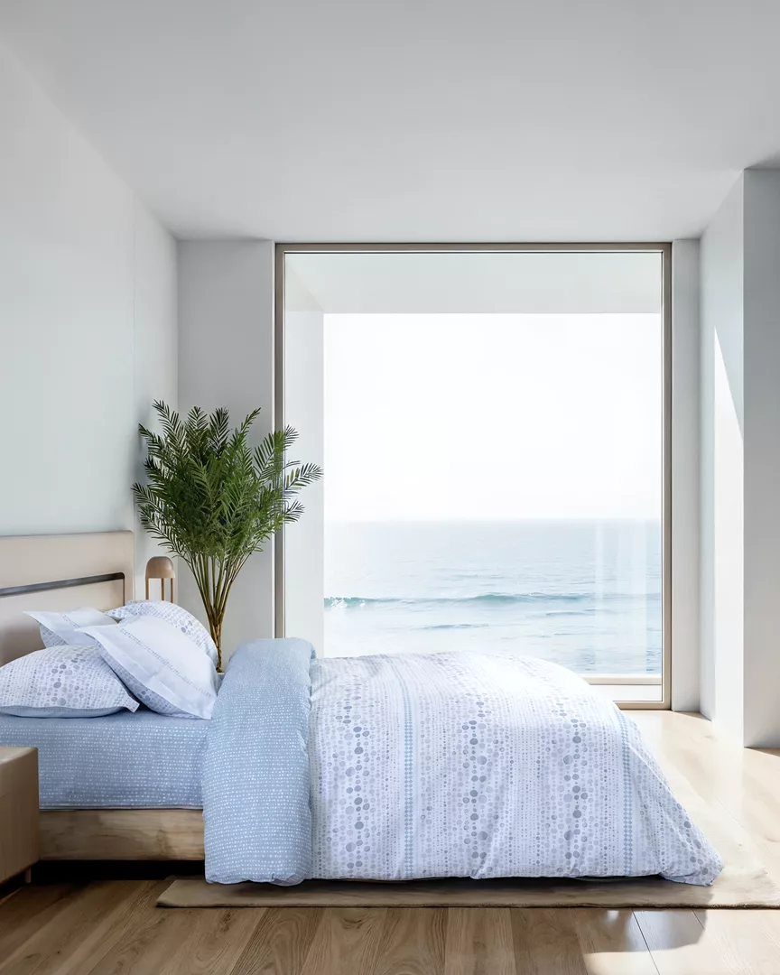 Φωτογραφία προϊόντος: Nima Home Σετ Σεντόνια Disaronno Μπλε, Λευκό, Σιέλ Μονά (2 x 170x260 + 1 Μαξιλαροθήκη Oxford 4 πλευρών 52x72+5)