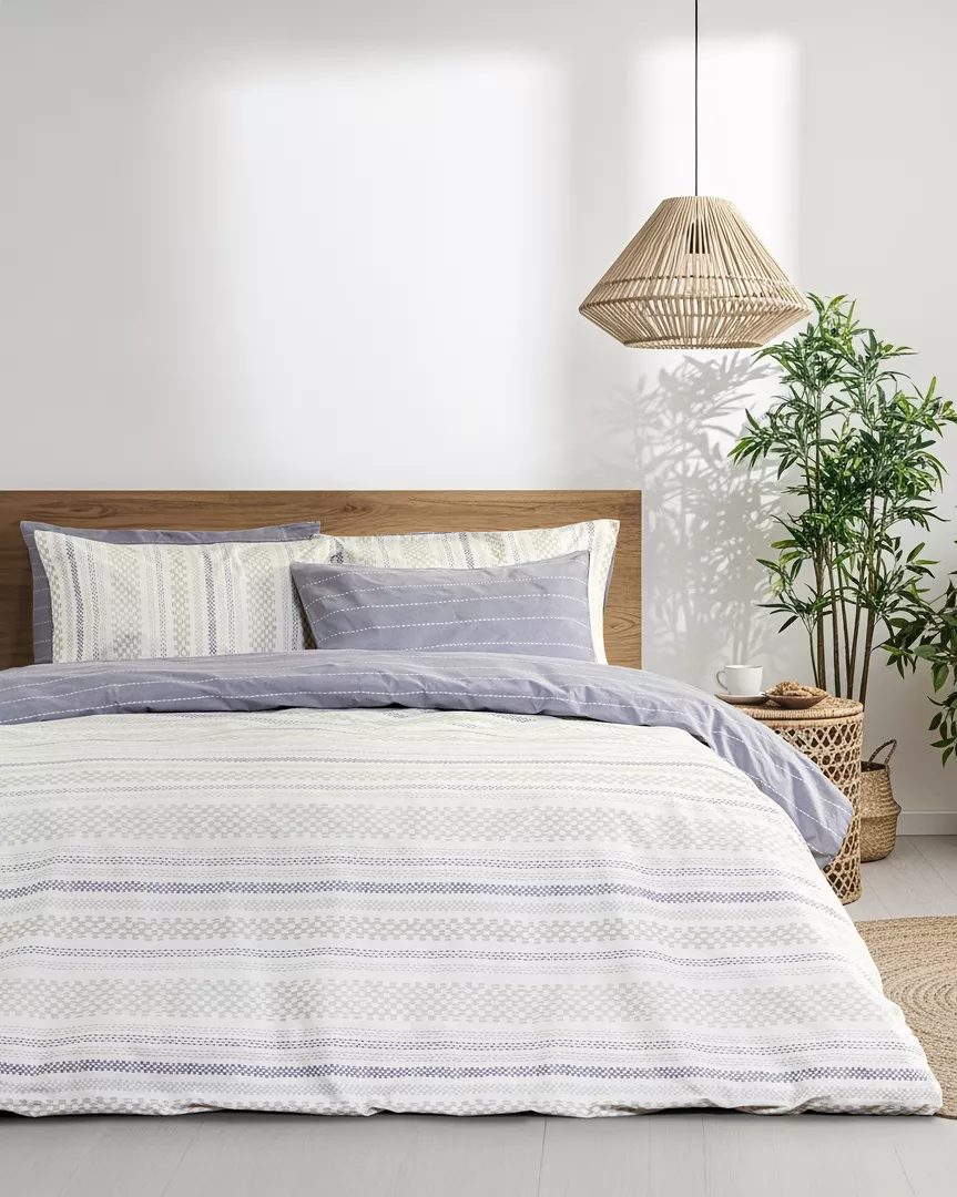 Φωτογραφία προϊόντος: Nima Home Σετ Σεντόνια Soleil Μπεζ, Λευκό, Γκρι Μονά (2 x 170x260 + 1 Μαξιλαροθήκη 52x72)