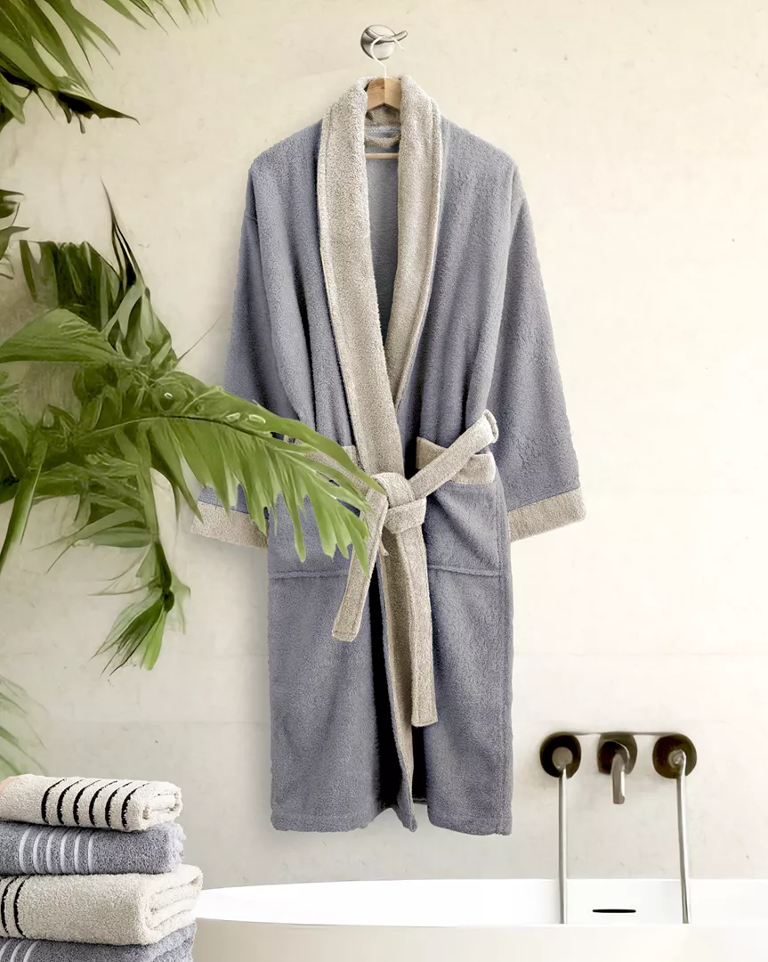 Φωτογραφία προϊόντος: Nima Home Μπουρνούζι Ease - Gray / Sand Beige Γκρι, Μπεζ Extra/Extra Large