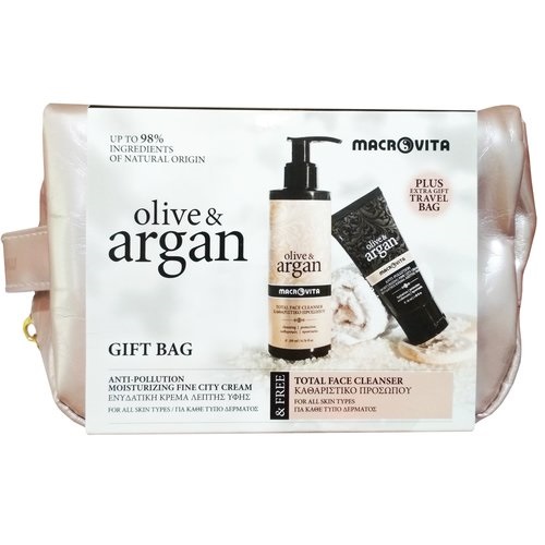 Φωτογραφία προϊόντος: Macrovita Gift Bag Anti-Pollution Ενυδατική Κρέμα Λεπτής Υφής 50ml & Καθαριστικό Προσώπου με Λάδι Ελιάς + Έλαιο Άργκαν 200ml
