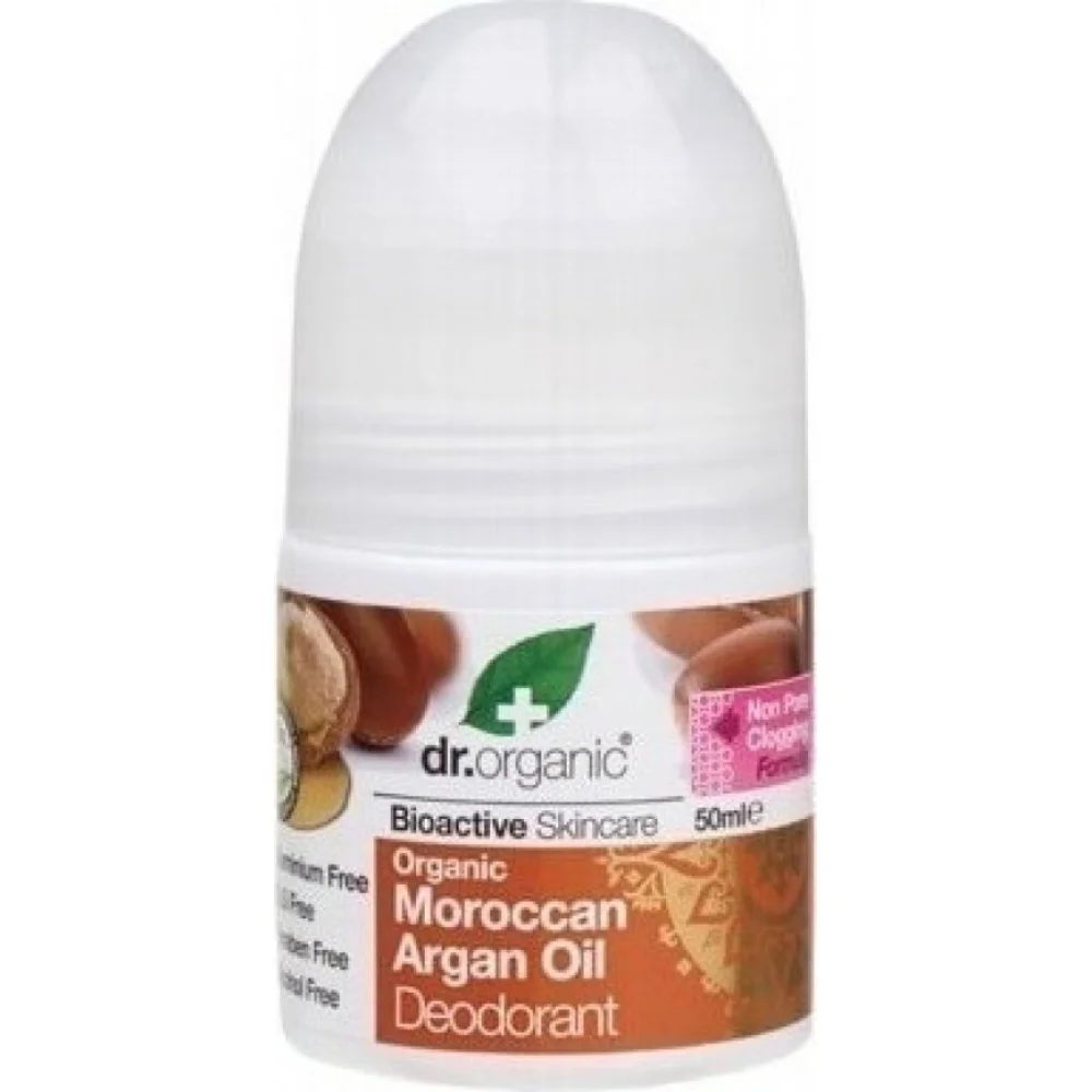 Φωτογραφία προϊόντος: Dr. Organic Moroccan Argan Oil Φυσικό Αποσμητικό Roll-On Χωρίς Αλουμίνιο 50ml