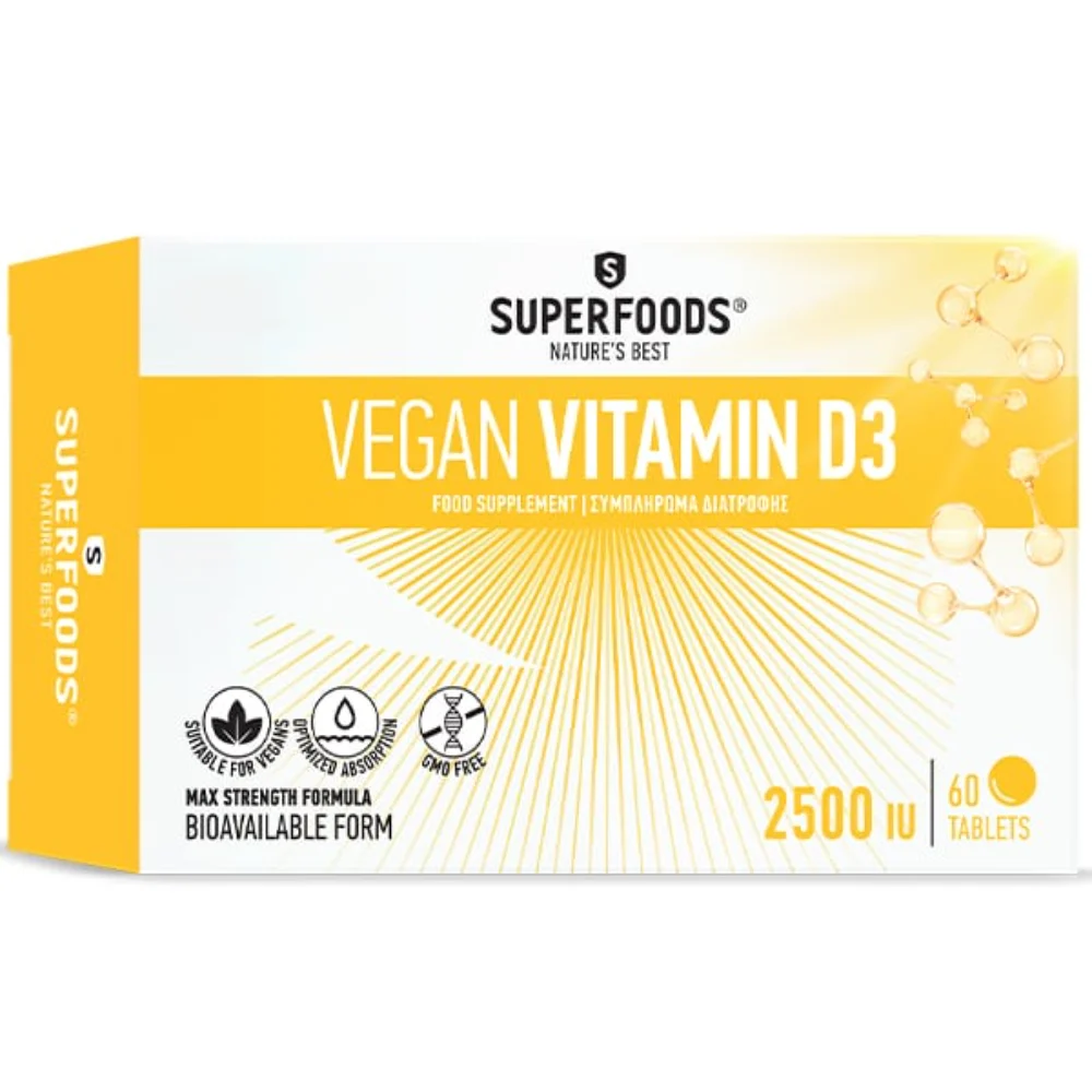 Φωτογραφία προϊόντος: Superfoods Vitamin D3 Vegan 2500IU, 60tabs