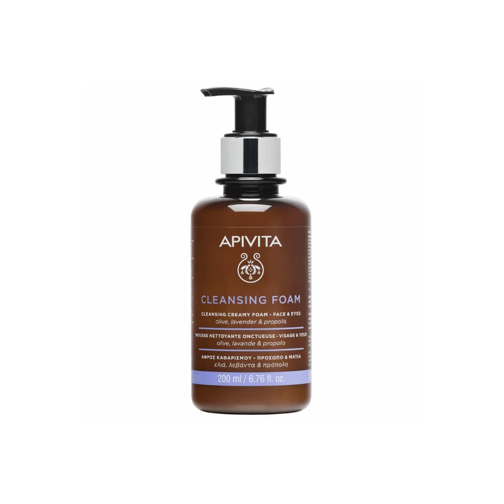 Φωτογραφία προϊόντος: Apivita Cleansing Foam Κρεμώδης Αφρός Καθαρισμού με Ελιά & Λεβάντα 200ml