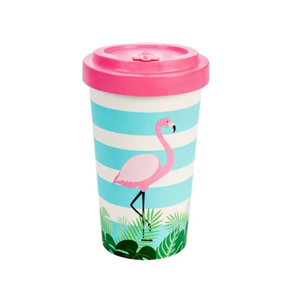 Φωτογραφία προϊόντος: Woodway bamboo cup ροζ φλαμίνγκο 500ml