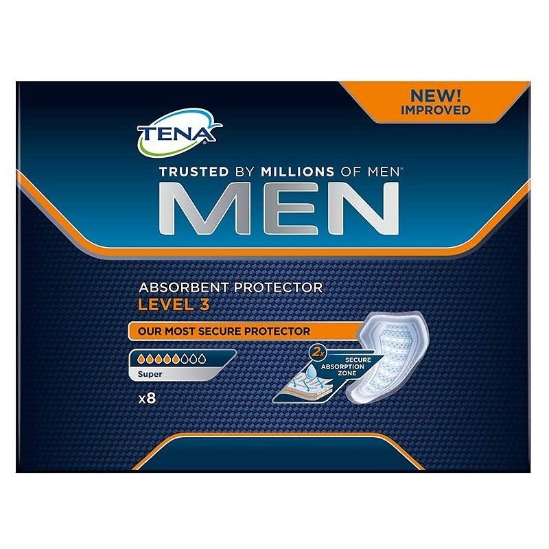 Φωτογραφία προϊόντος: TENA Men Absorbent Protector Level 3 Super Απορροφητικά Επιθέματα Ακράτειας 8τμχ