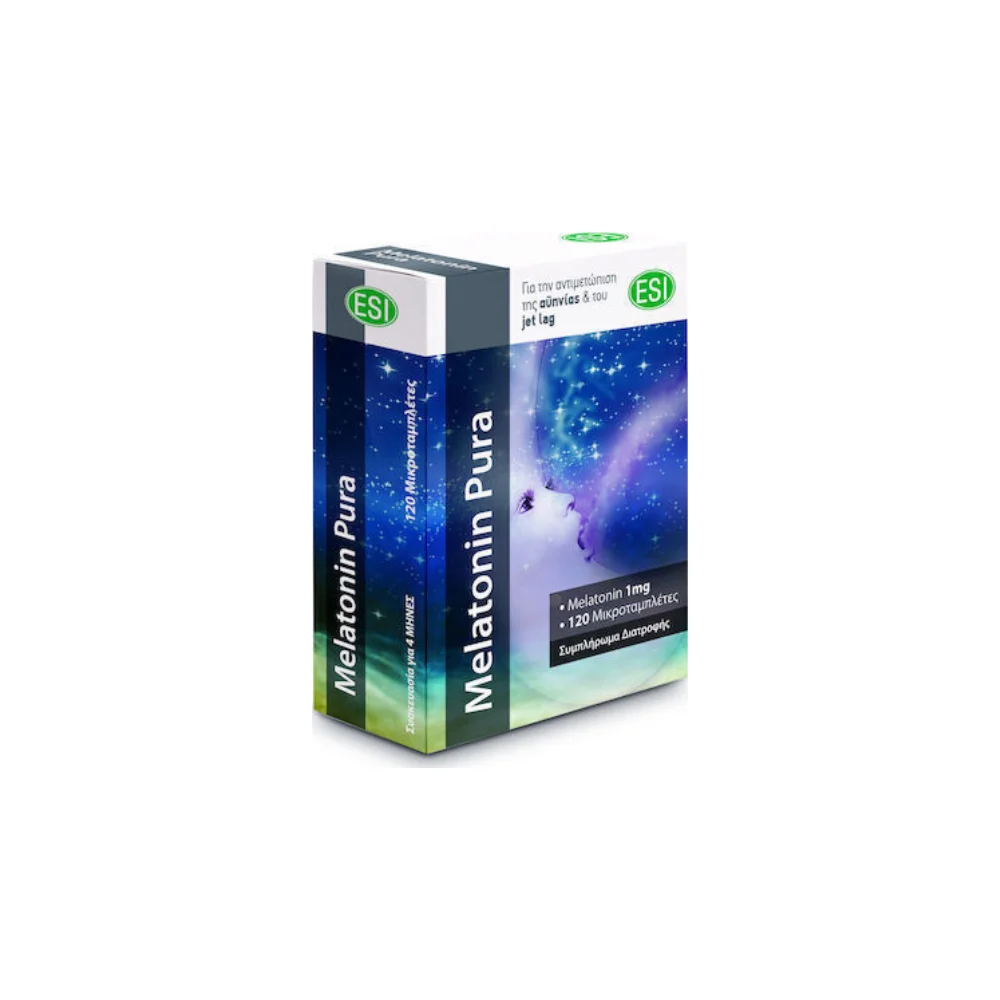 Φωτογραφία προϊόντος: Esi Melatonin Pura 1mg Συμπλήρωμα για τον Ύπνο 120 ταμπλέτες