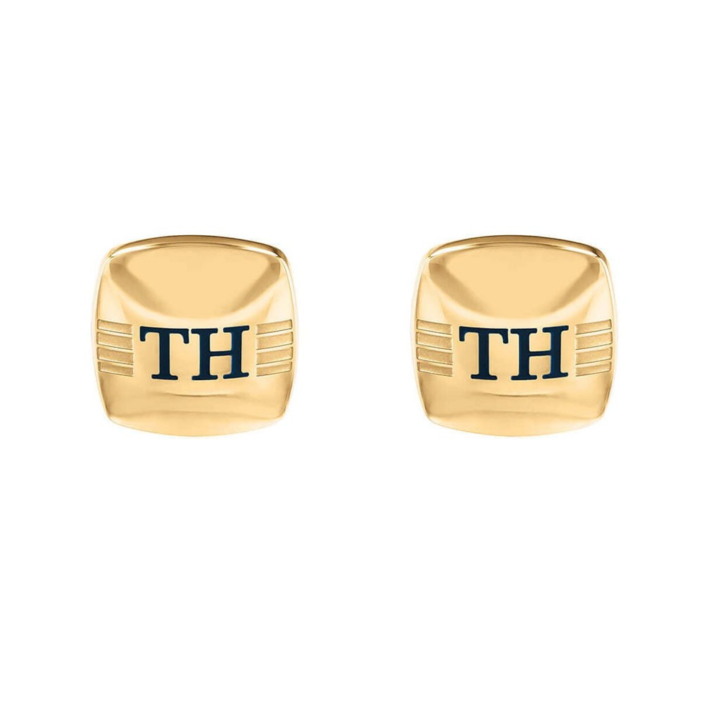 Φωτογραφία προϊόντος: Tommy Hilfiger 2790189 Ανδρικά Μανικετόκουμπα Τετράγωνα Επίχρυσα με TH Logo