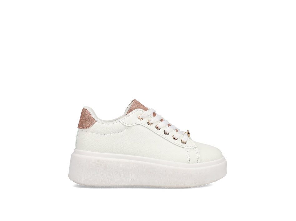Φωτογραφία προϊόντος: Migato λευκά sneakers με χοντρή σόλα και χρυσές λεπτομέρειες