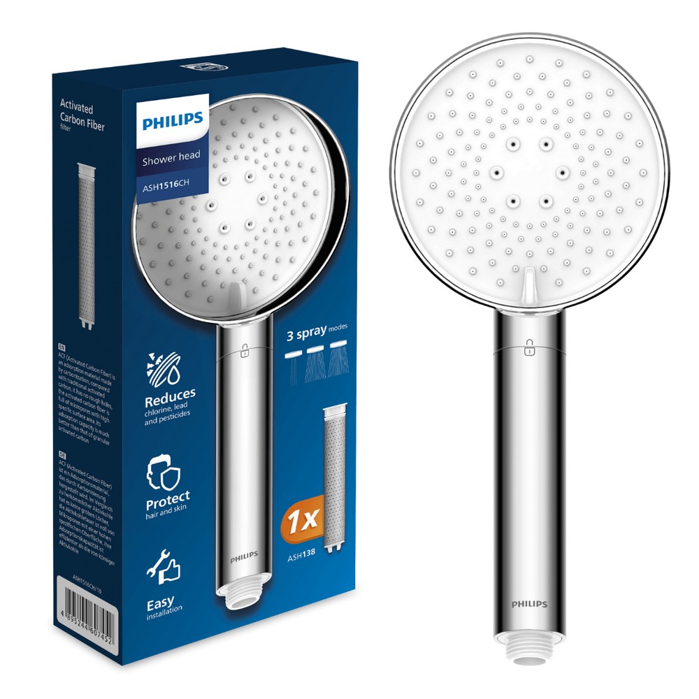 Φωτογραφία προϊόντος: Philips ASH1516CH Μπαταρία Ντουζ για Μπάνιο Χρωμέ με Φίλτρο Νερού - OEM