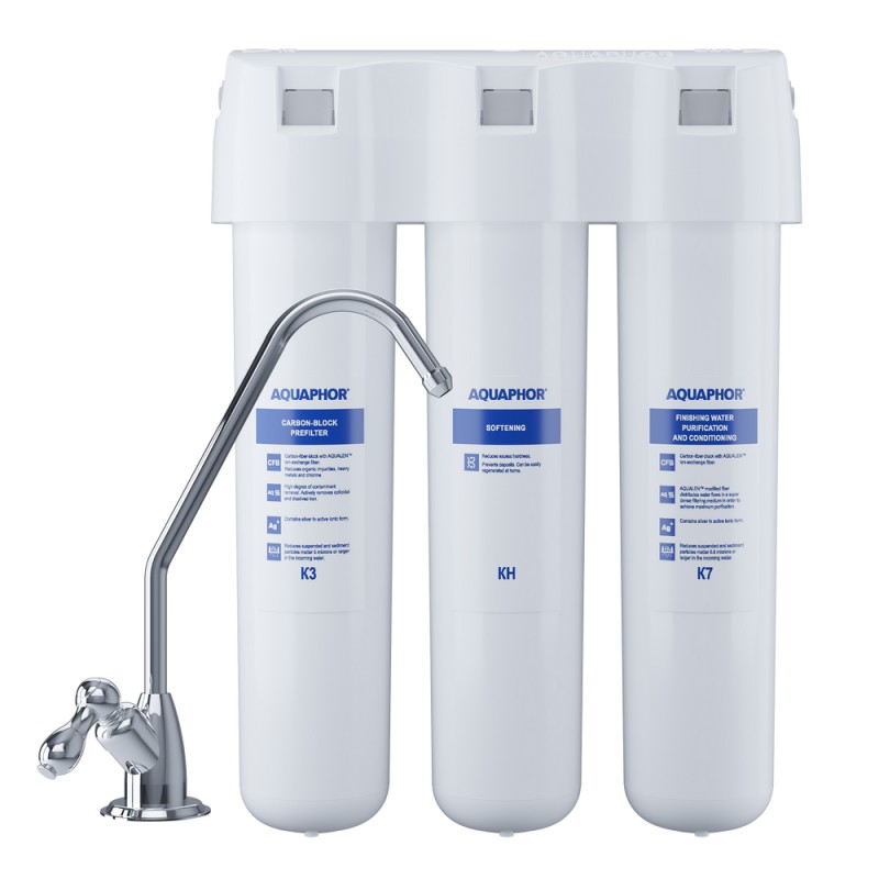 Φωτογραφία προϊόντος: Aquaphor Crystal H Τριπλό Σύστημα Φίλτρανσης Κάτω Πάγκου με Βρυσάκι K3, KH, K7 - OEM