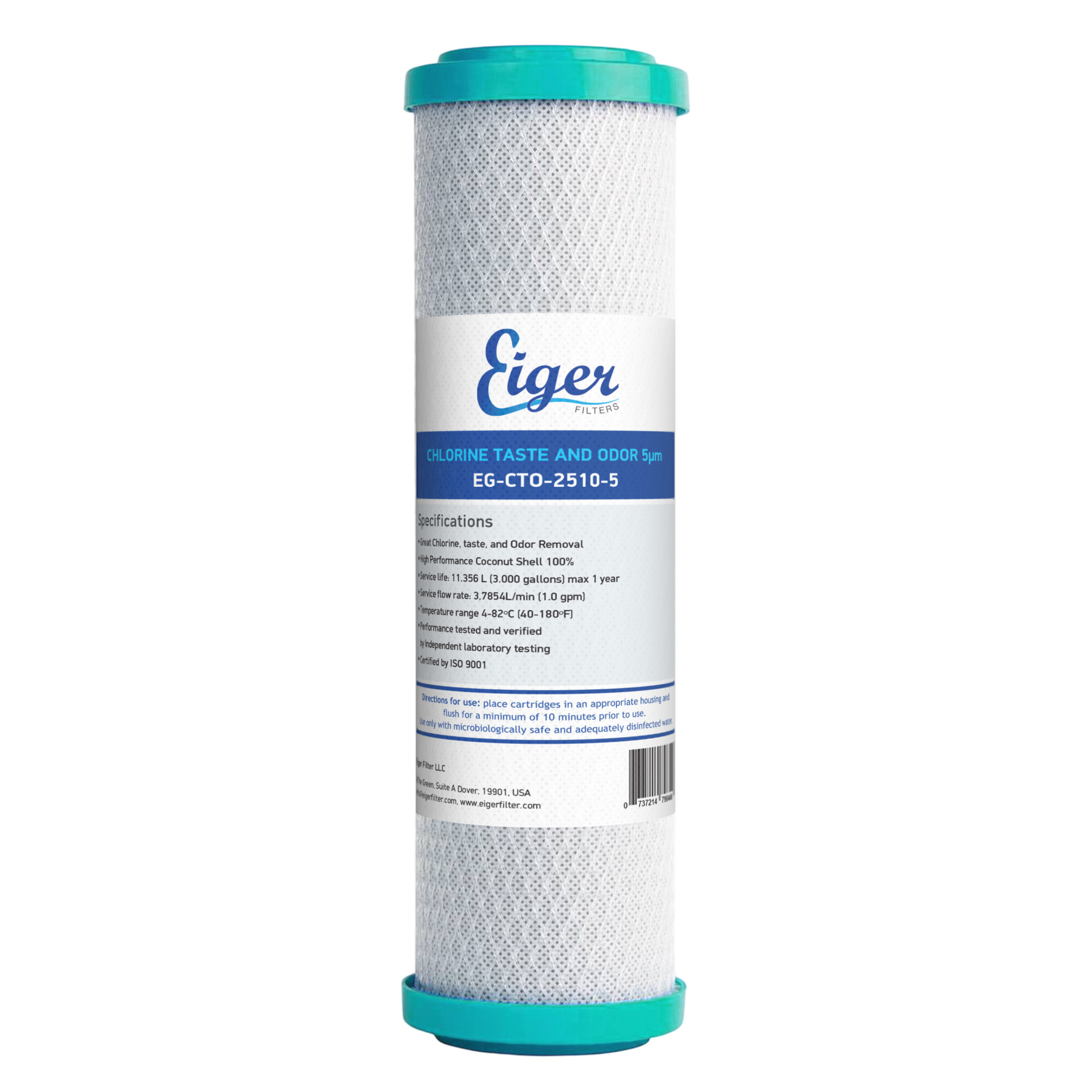 Φωτογραφία προϊόντος: Φίλτρο Νερού Eiger Filter CTO Ενεργού Άνθρακα από Κέλυφος Καρύδας 10″ x 2.5″ - 5μm - OEM