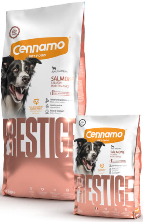 Φωτογραφία προϊόντος: Cennamo prestige μονοπρωτεϊνική τροφή με σολομό για μεσαία ενήλικα σκυλιά 2kg Cennamo (8033424955153)