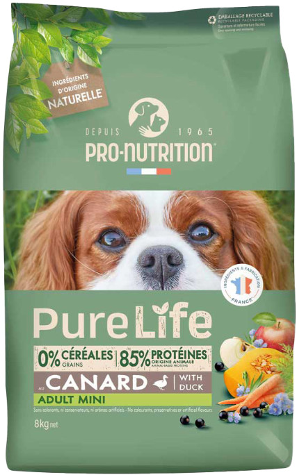 Φωτογραφία προϊόντος: Pro-nutrition pure life πλήρης τροφή για ενήλικους σκύλους μικρόσωμων φυλών mini ενήλικα σκυλιά 8kg Pro-nutrition flatazor (3269876570803)