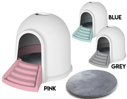 Φωτογραφία προϊόντος: M-pets igloo τουαλέτα γάτας ή σπιτάκι 2 in 1 45,7x59,7x43,2cm λευκό-ρόζ M-pets (6953182715320)