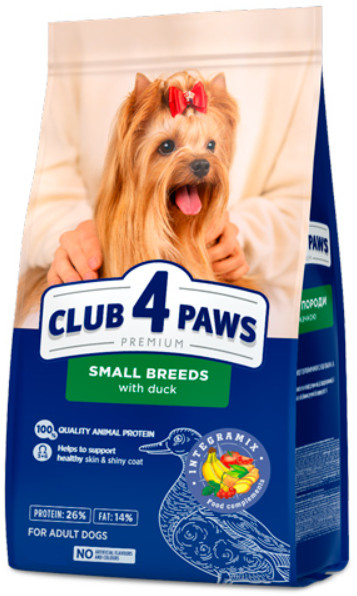 Φωτογραφία προϊόντος: Kormotech Club 4 Paws για ενήλικους σκύλους μικρόσωμων φυλών με πάπια 14kg KORMOTECH ()