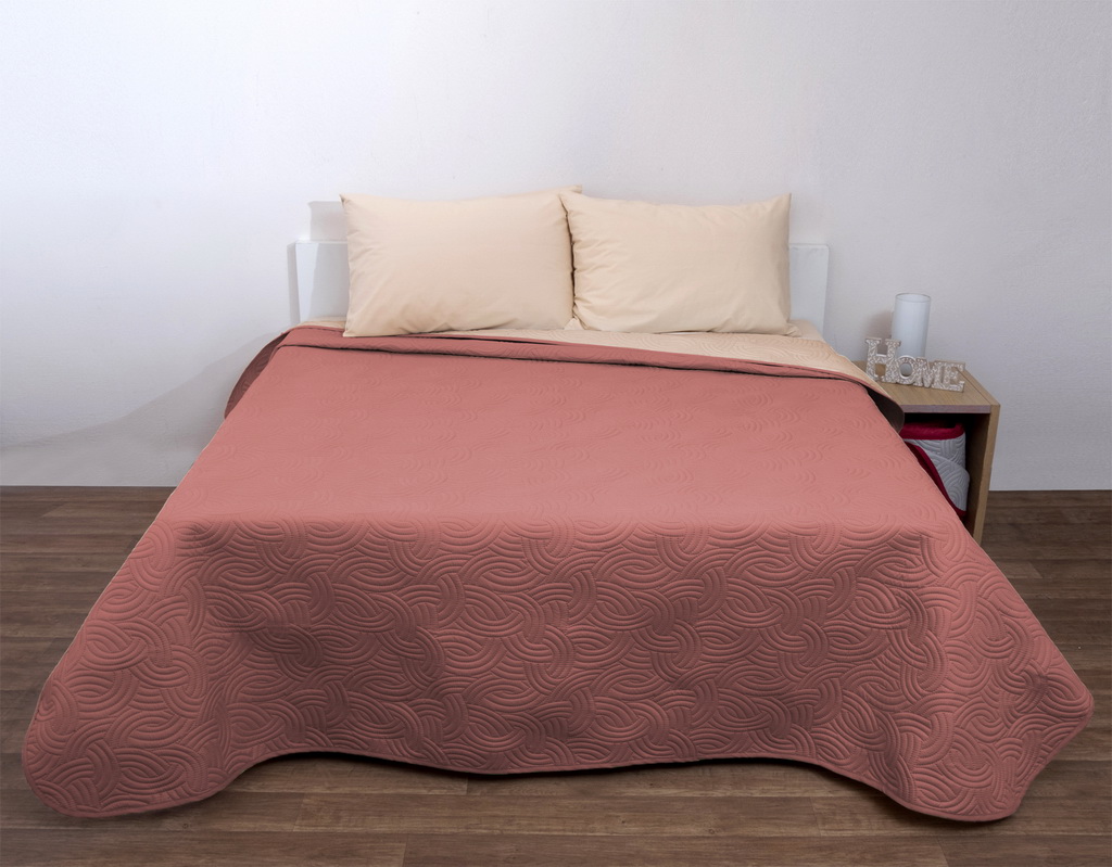 Φωτογραφία προϊόντος: Κουβερλί Μονό Ultrasonic Microfiber 160x230 - Viopros - Σόνικ - Σοκολά / Μπεζ - Σοκολά