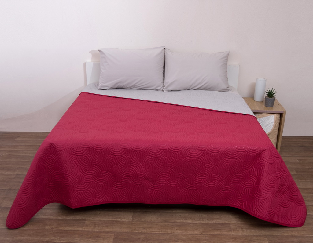 Φωτογραφία προϊόντος: Κουβερλί Μονό Ultrasonic Microfiber 160x230 - Viopros - Σόνικ - Μπορντώ / Γκρι - Μπορντώ