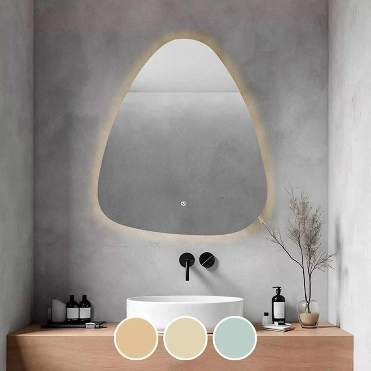 Φωτογραφία προϊόντος: Woodwell LED-4 Καθρέπτης Τοίχου - Φωτιζόμενος - Αφής, με 3 επιλογές εναλλαγής χρωμάτων 60x70cm