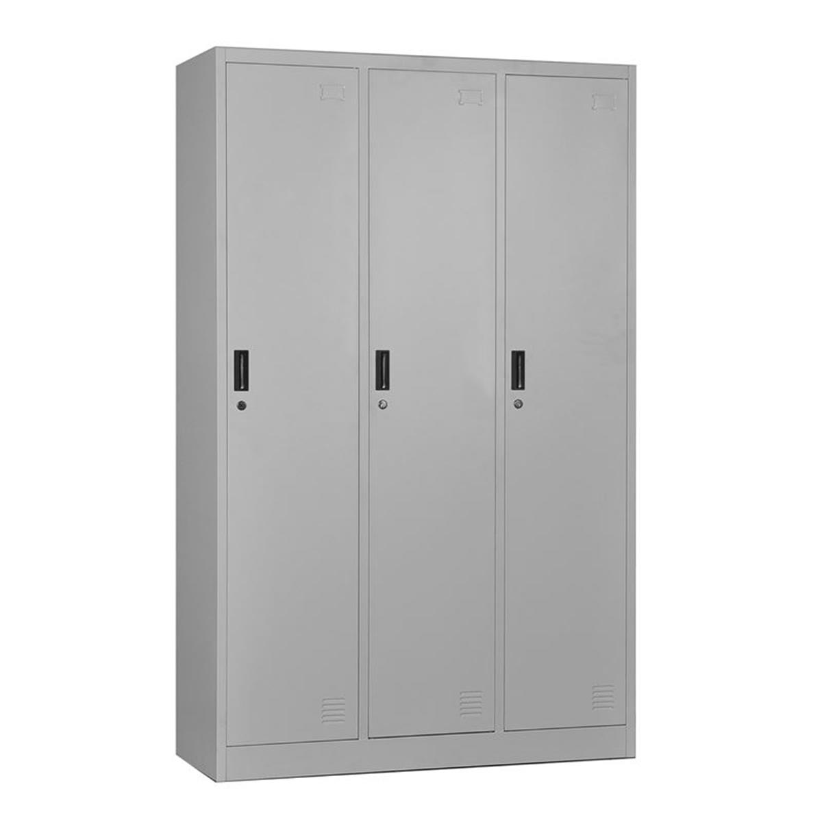 Φωτογραφία προϊόντος: Woodwell LOCKER 3 Θέσεων Ερμάριο - Ανά θέση: 3 Ράφια, Θέσεις για Κρεμάστρες, Μέταλλο Βαφή Γκρι 115x45x185cm
