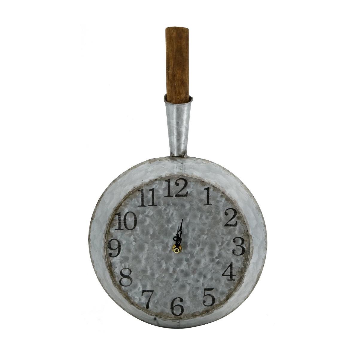 Φωτογραφία προϊόντος: Artekko Clock Ρολόι Τοίχου Τηγάνι Μέταλλο Ξύλο Γαλβανιζέ (27x7.5x46)cm 27x7.5x46