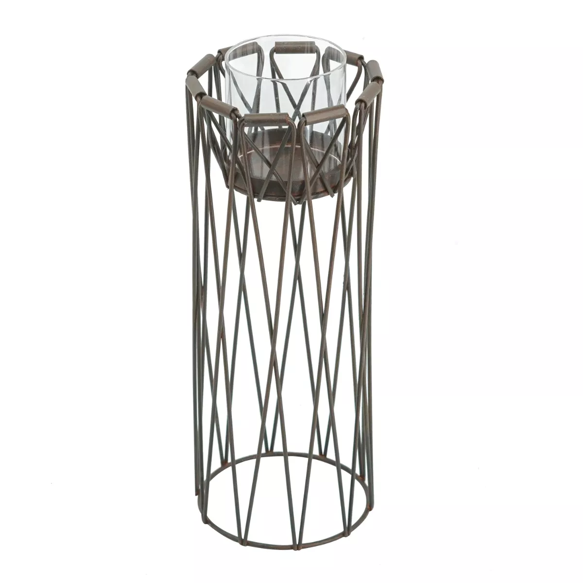 Φωτογραφία προϊόντος: Artekko Candle Holder Καφέ Μεταλλικό Κηροπήγιο (14x14x33)cm 14x14x33