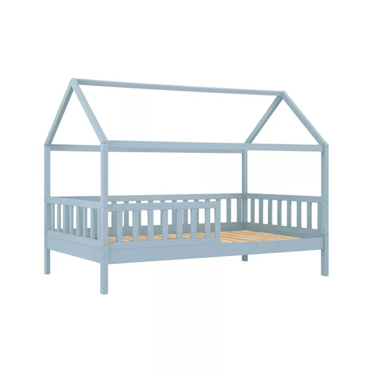 Φωτογραφία προϊόντος: Woodwell DREAM τ.Montessori Παιδικό Κρεβάτι, για Στρώμα 90x190cm, Ξύλο Πεύκου Απόχρωση Γαλάζιο 97x197x129cm