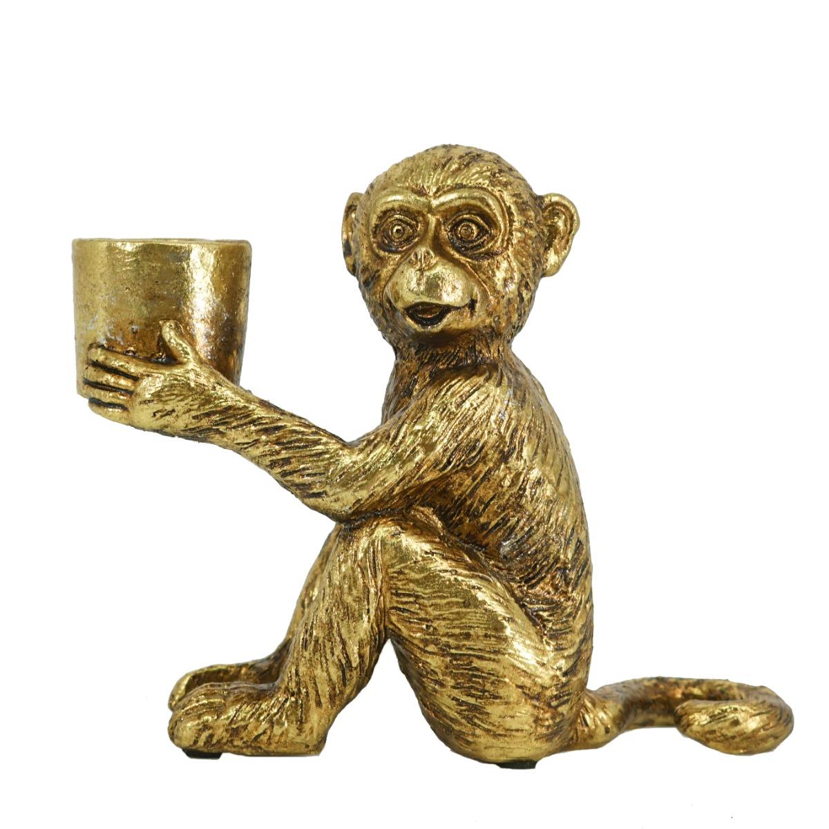 Φωτογραφία προϊόντος: Artekko Monkey Κηροπήγιο Μαϊμού Ρητίνη Χρυσό (15.5x7x12.8)cm 15.5x7x12.8