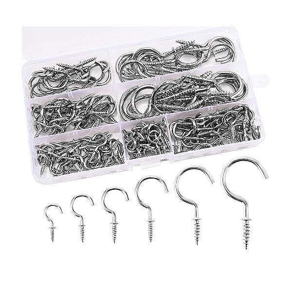 Φωτογραφία προϊόντος: Nickel Plated Screw In Cup Hooks Assortment Kit 150τμχ NPS-150