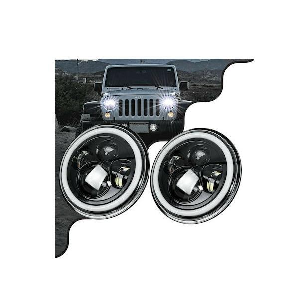 Φωτογραφία προϊόντος: Φλας LED 12V για Jeep Wrangler 7'' Πορτοκαλί και Ψυχρό Λευκό 2τμχ